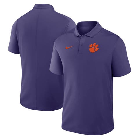 Men's Nike Purple Clemson Tigers Primetime Victory Primary Logo Performance Polo