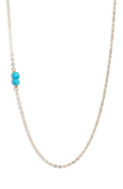 Semiprecious Stone Station Chain Necklace