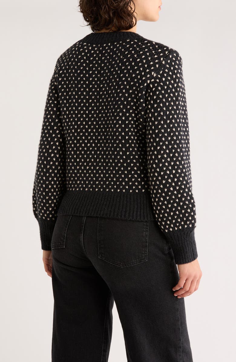 Marine Layer Alma Blouson Sleeve Sweater, Alternate, color, Black/ White