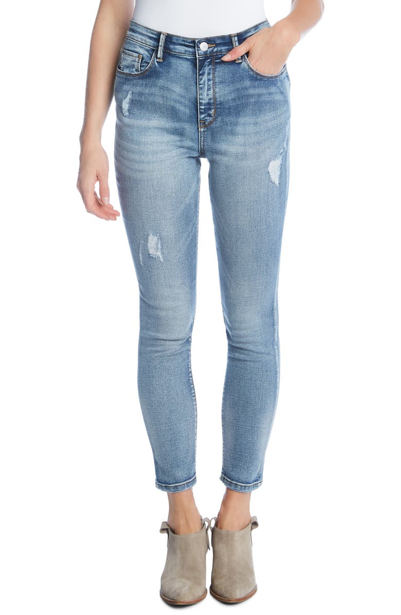 Karen Kane High Waist Ankle Skinny Jeans, Main, color, 