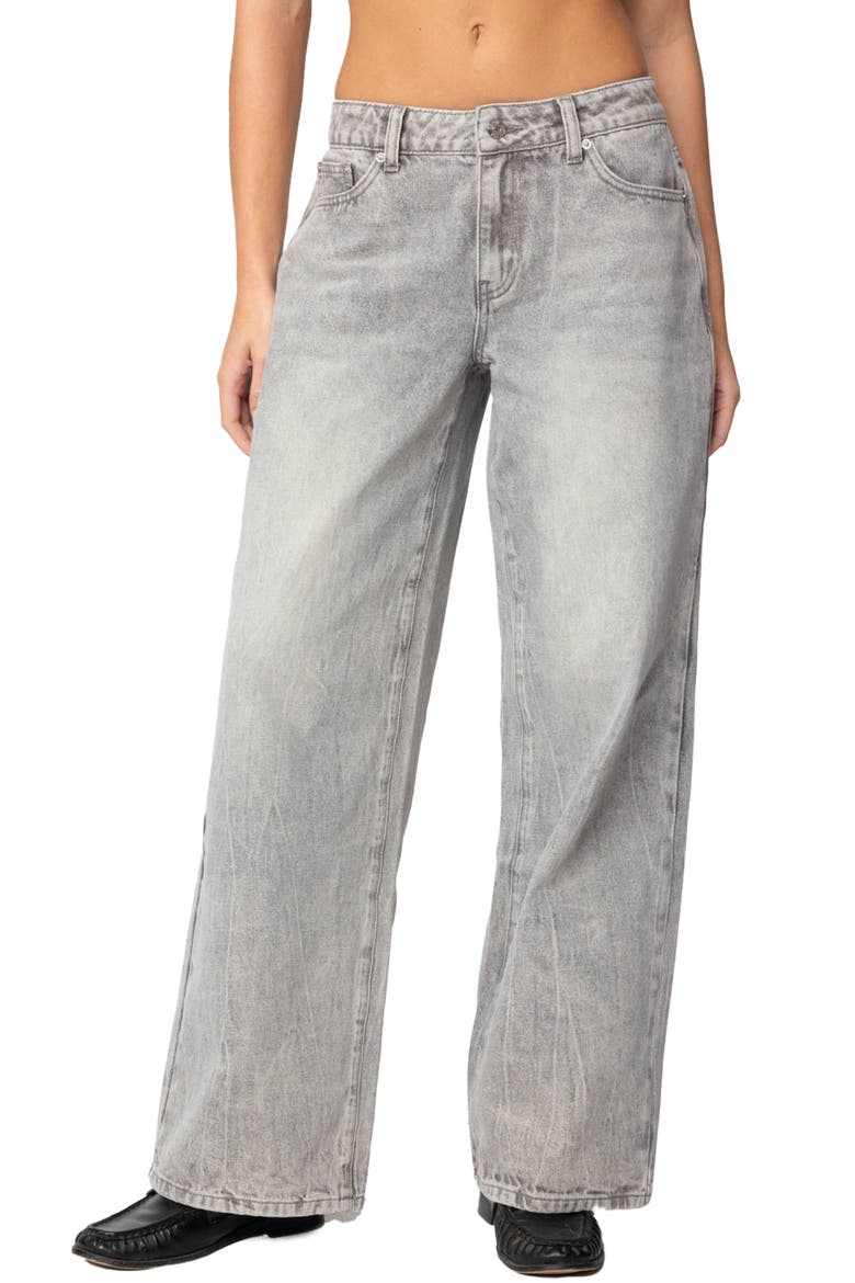 Magda Low Rise Wide Leg Jeans, Main, color, GRAY-WASHED