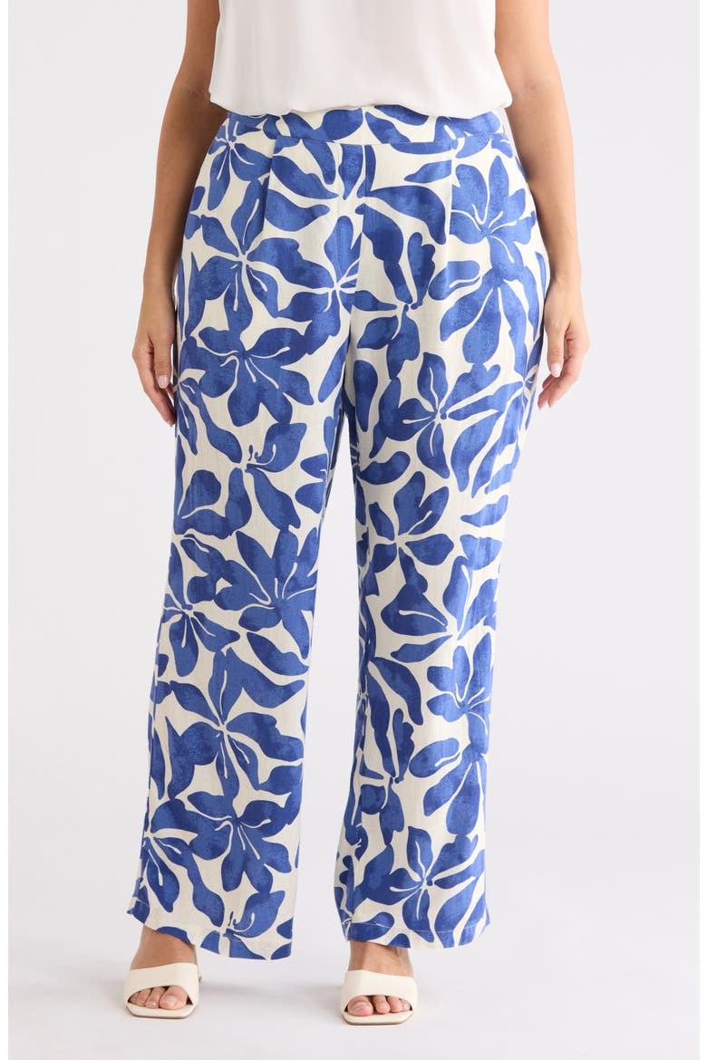 Floral Wide Leg Pants, Main, color, NATURAL BLUE PRINT