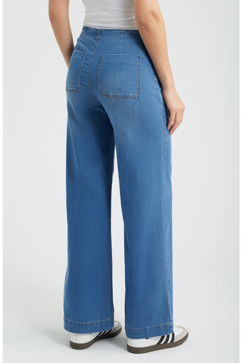 Bandless Wide Leg Sailor Jeans, Alternate, color, YUTA