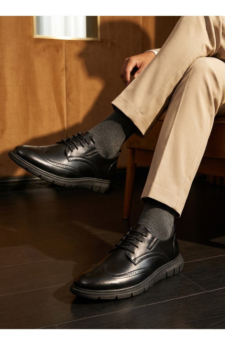 Marc Joseph New York Hill Street Hands Free Technology Leather Wingtip Casual Oxford, Alternate, color, Black Napa Leather/Black