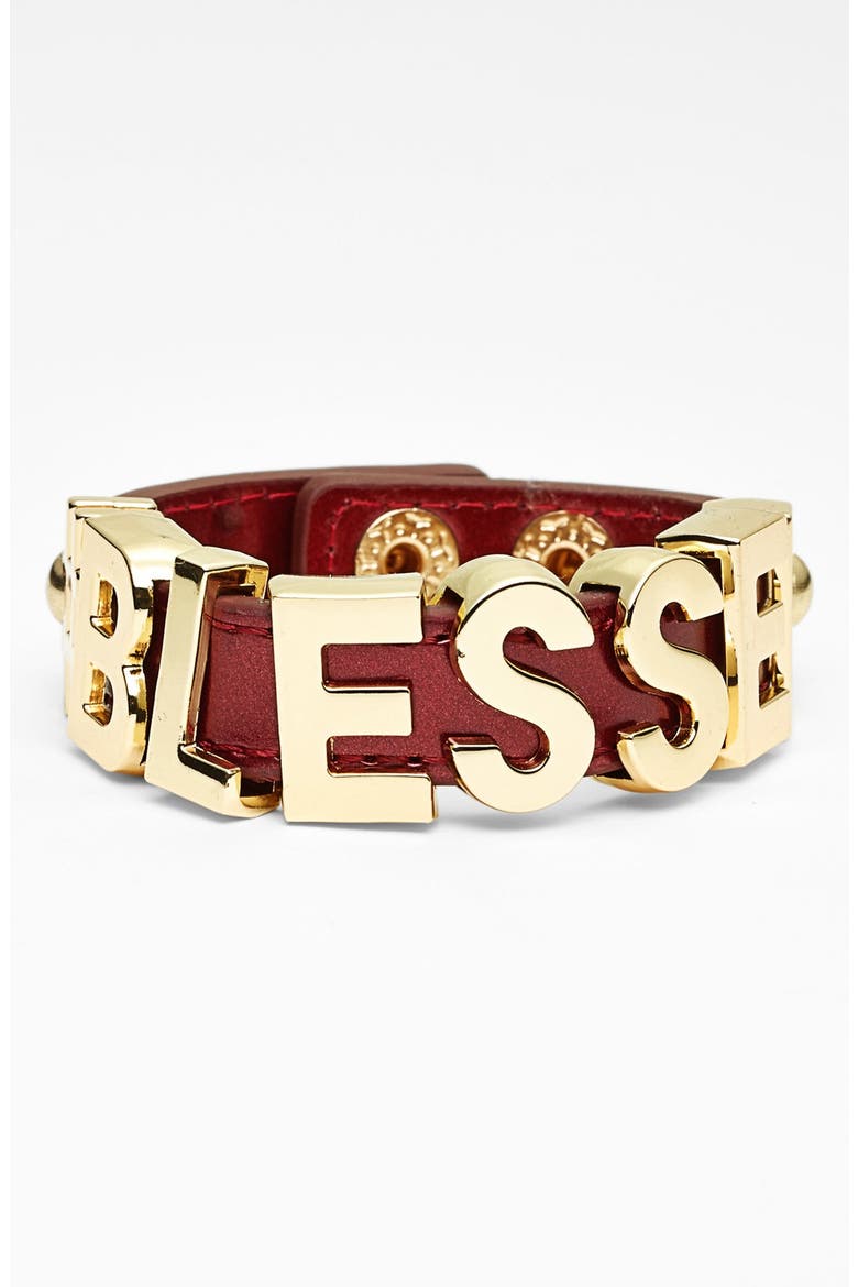 'Hashtag Blessed' Bracelet, Main, color, BLESSED WINE