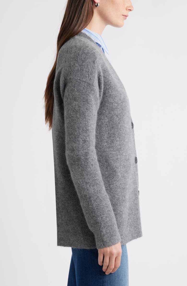 Caslon<sup>®</sup> Alpaca Blend Cardigan, Alternate, color, Grey Dark Heather