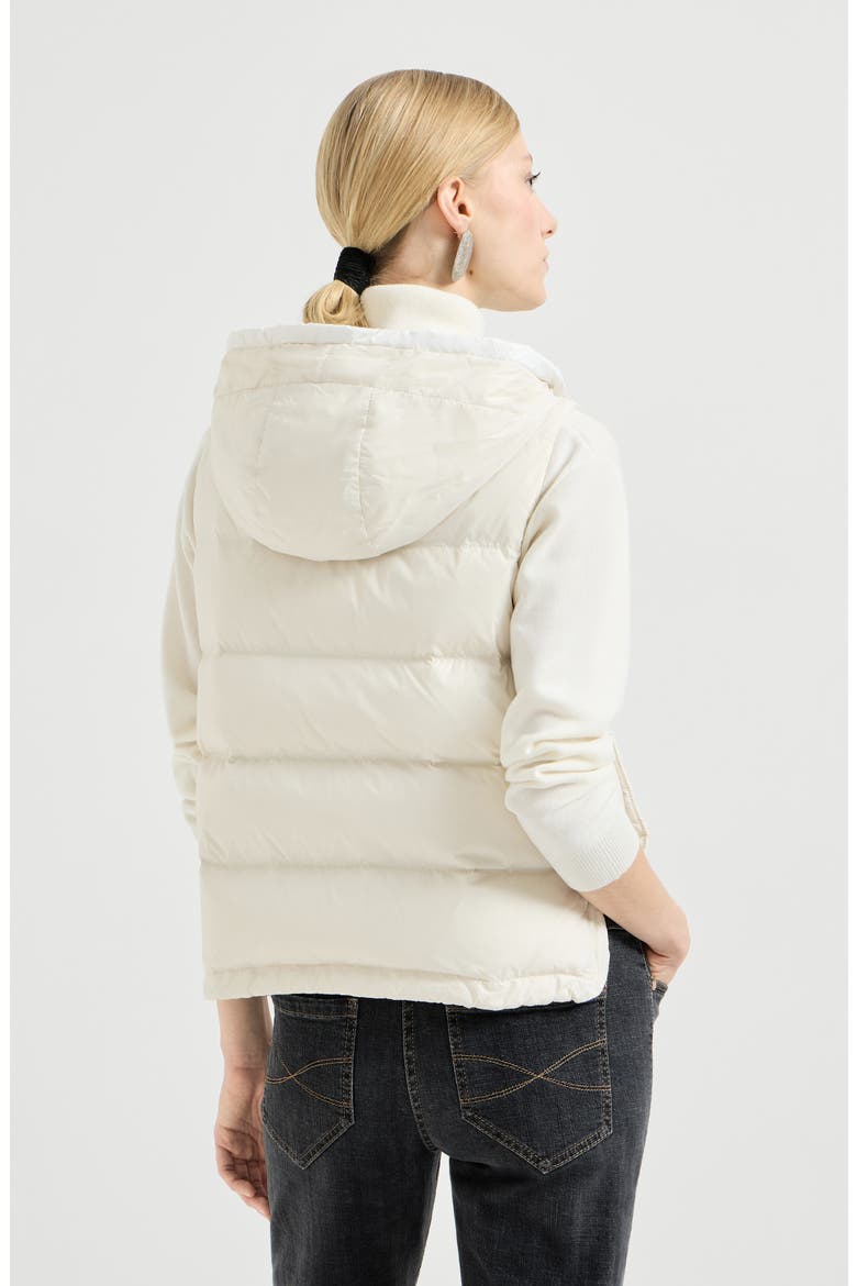 Nylon down vest, Alternate, color, Milk