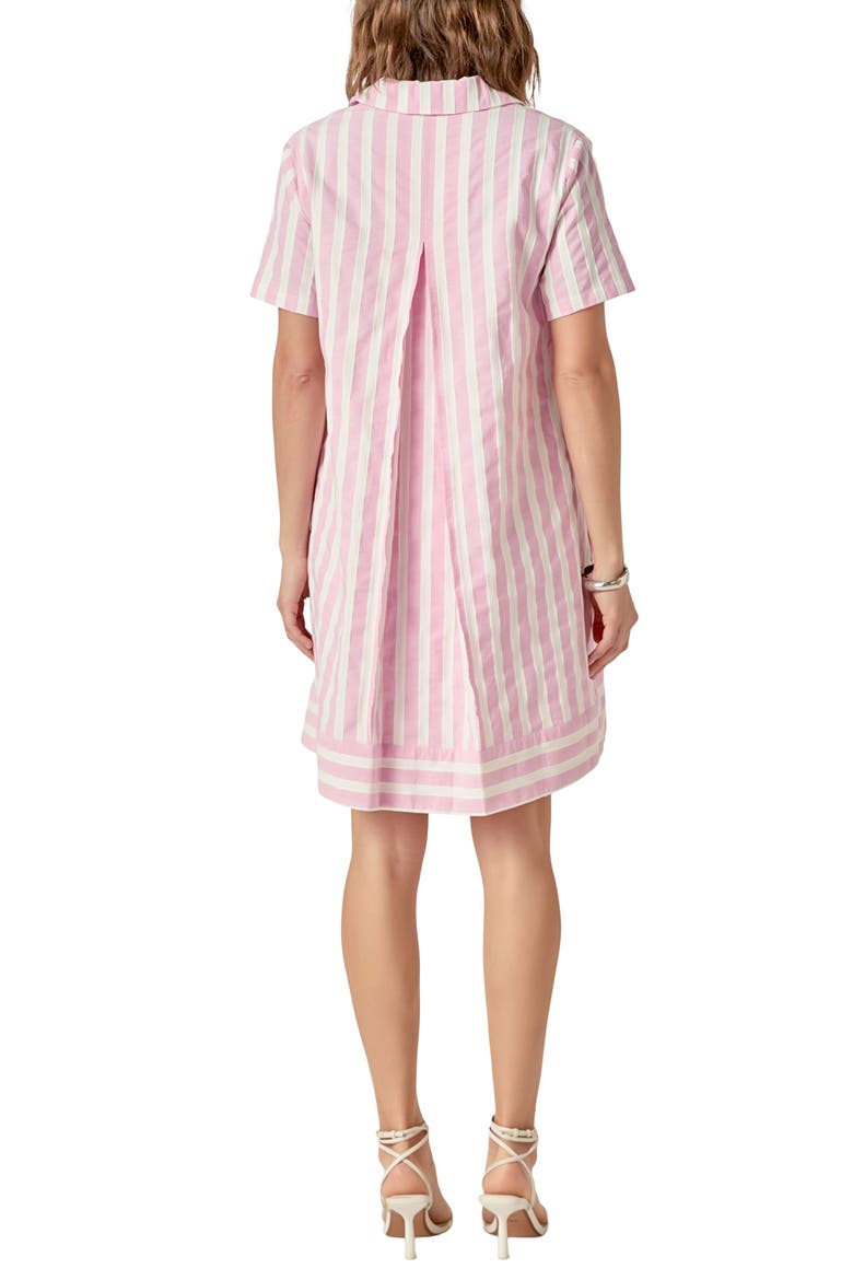 Stripe Jacquard Mini Shirtdress, Alternate, color, PINK/WHITE