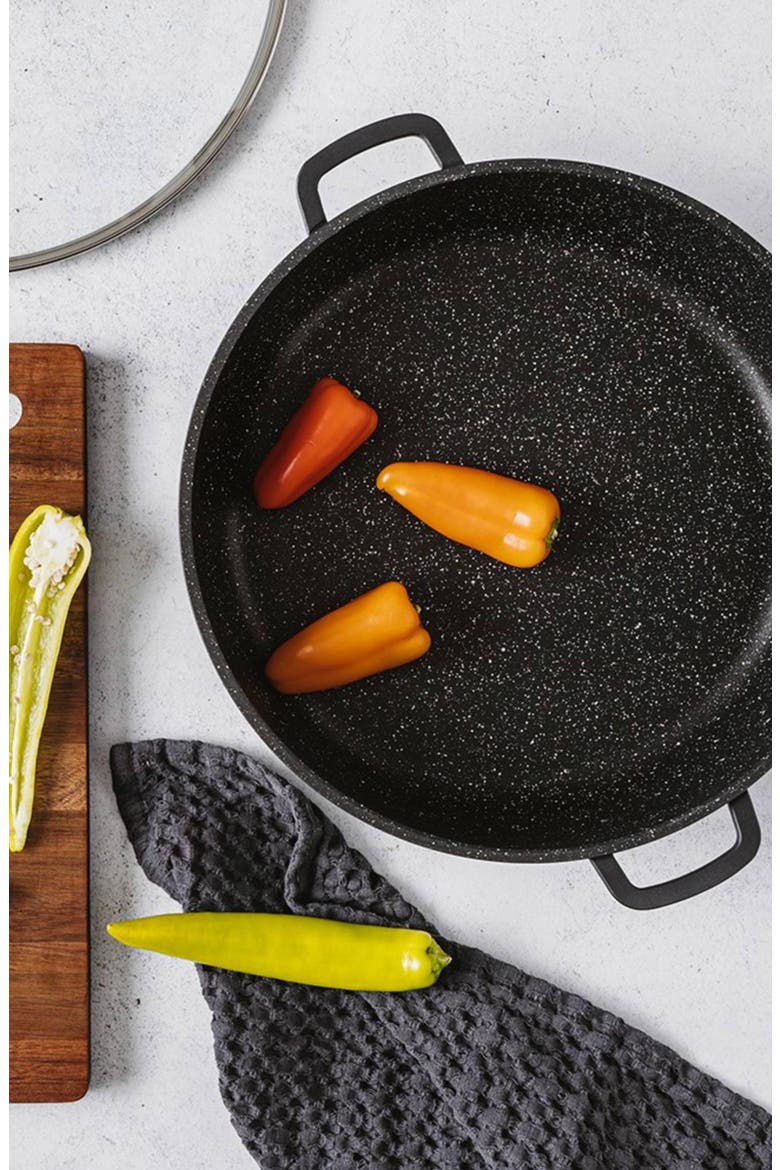 GRANITE sauté Pan with Lid 6.3 Qt., Alternate, color, BLACK