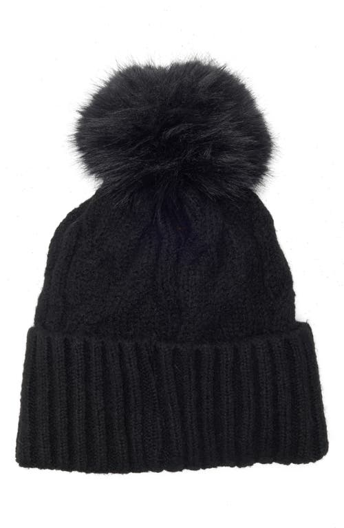 Melrose And Market Faux Fur Pompom Beanie In Blue