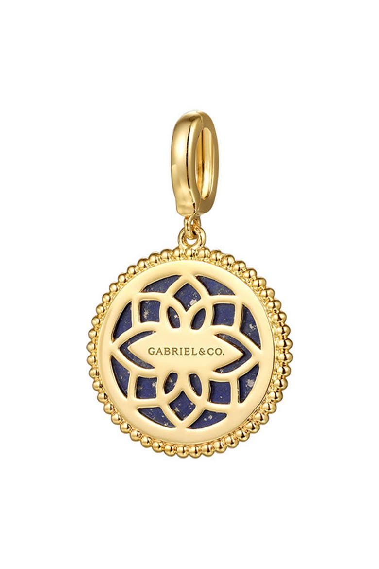 Diamond & Lapis Bujukan Medallion Pendant, Alternate, color, GOLD