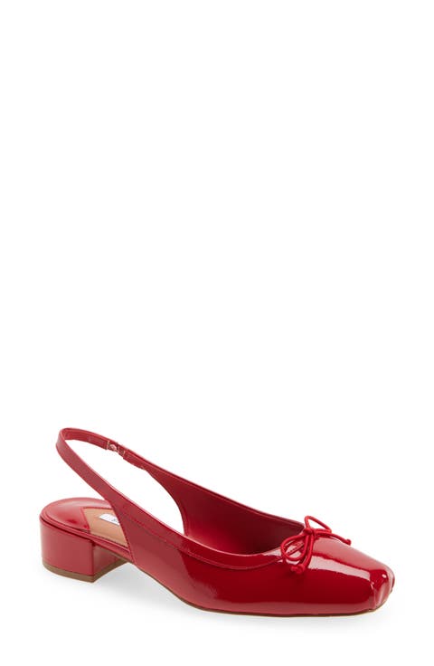 Loved Square Toe Patent Leather Slingback Pump (Women)