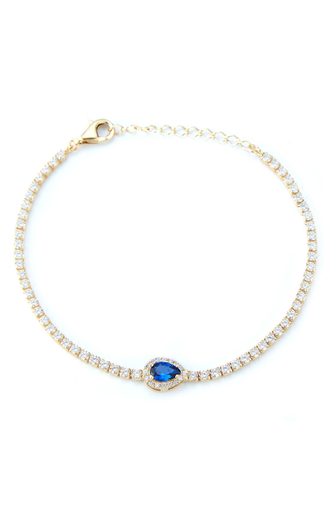 SPHERA MILANO 14K Yellow Gold Vermeil Pear CZ Tennis Bracelet