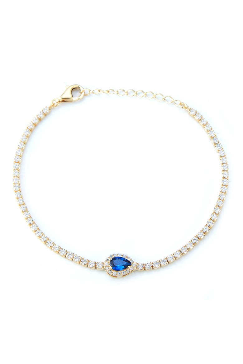 14K Yellow Gold Vermeil Pear CZ Tennis Bracelet, Main, color, YELLOW GOLD