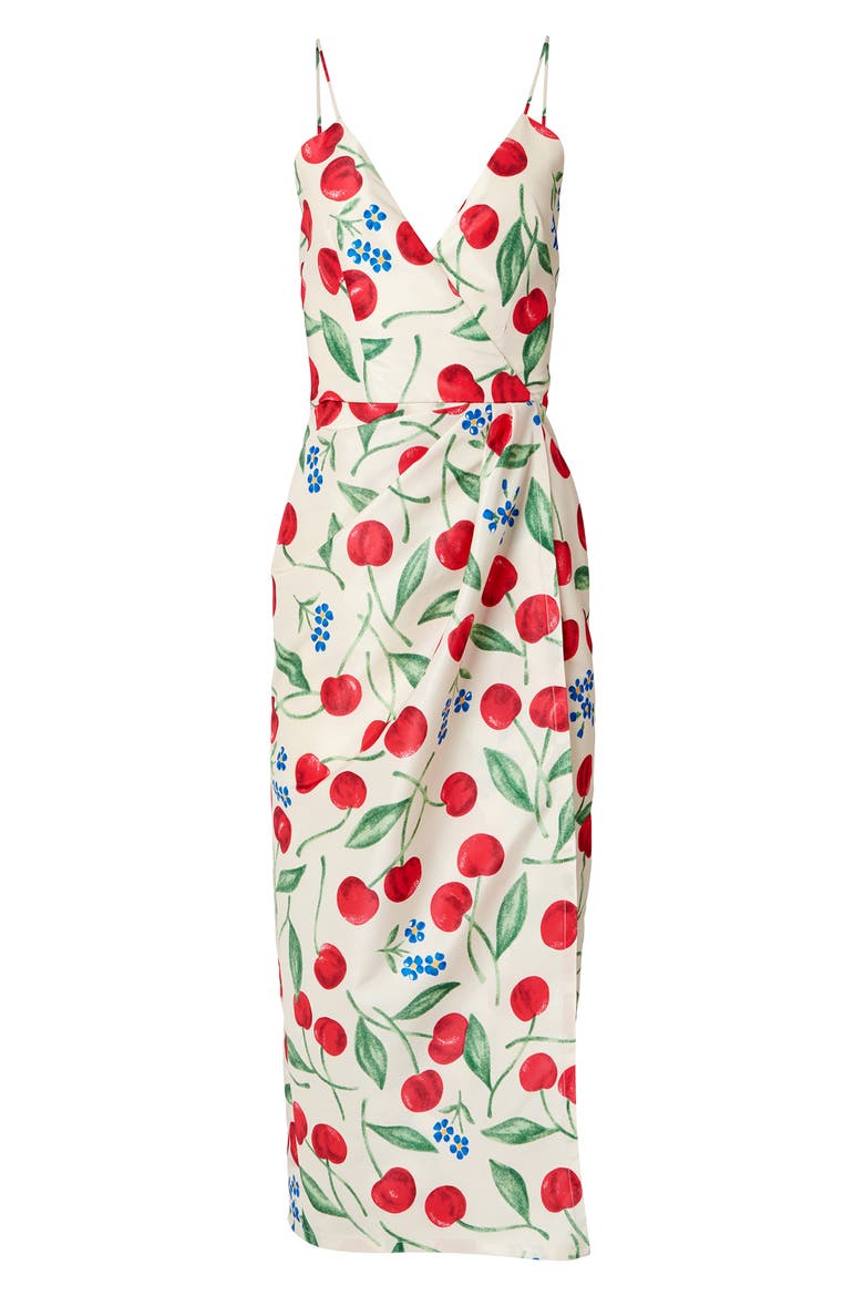 Cherry Print Dress, Alternate, color, ECRU MULTI