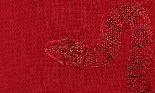 Sferra Embroidered Snake Accent Pillow In Red/red