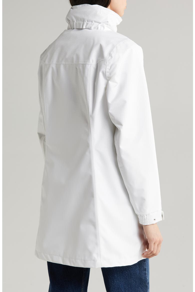Aden Waterproof Hooded Longline Rain Jacket, Alternate, color, WHITE