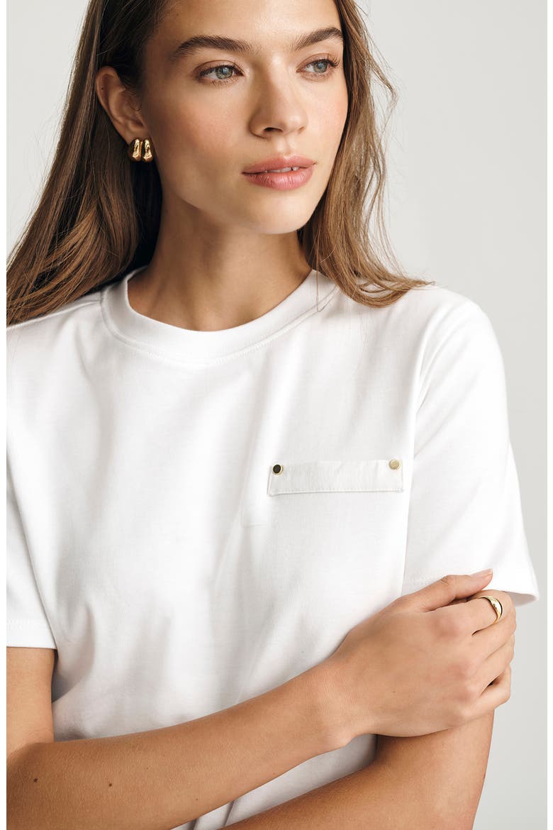 Welt Pocket Crop Cotton T-Shirt, Alternate, color, WHITE
