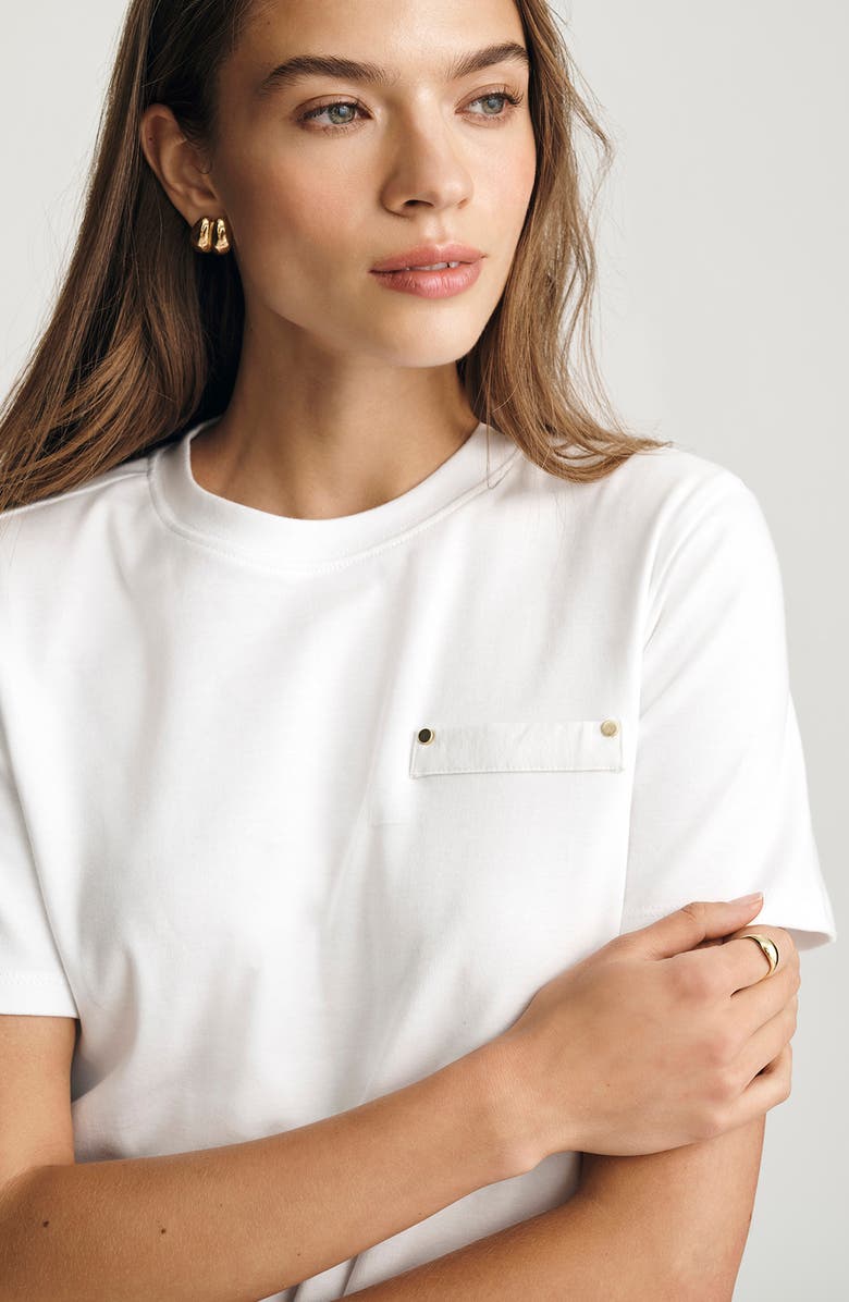 Mavi Jeans Welt Pocket Crop Cotton T-Shirt, Alternate, color, White