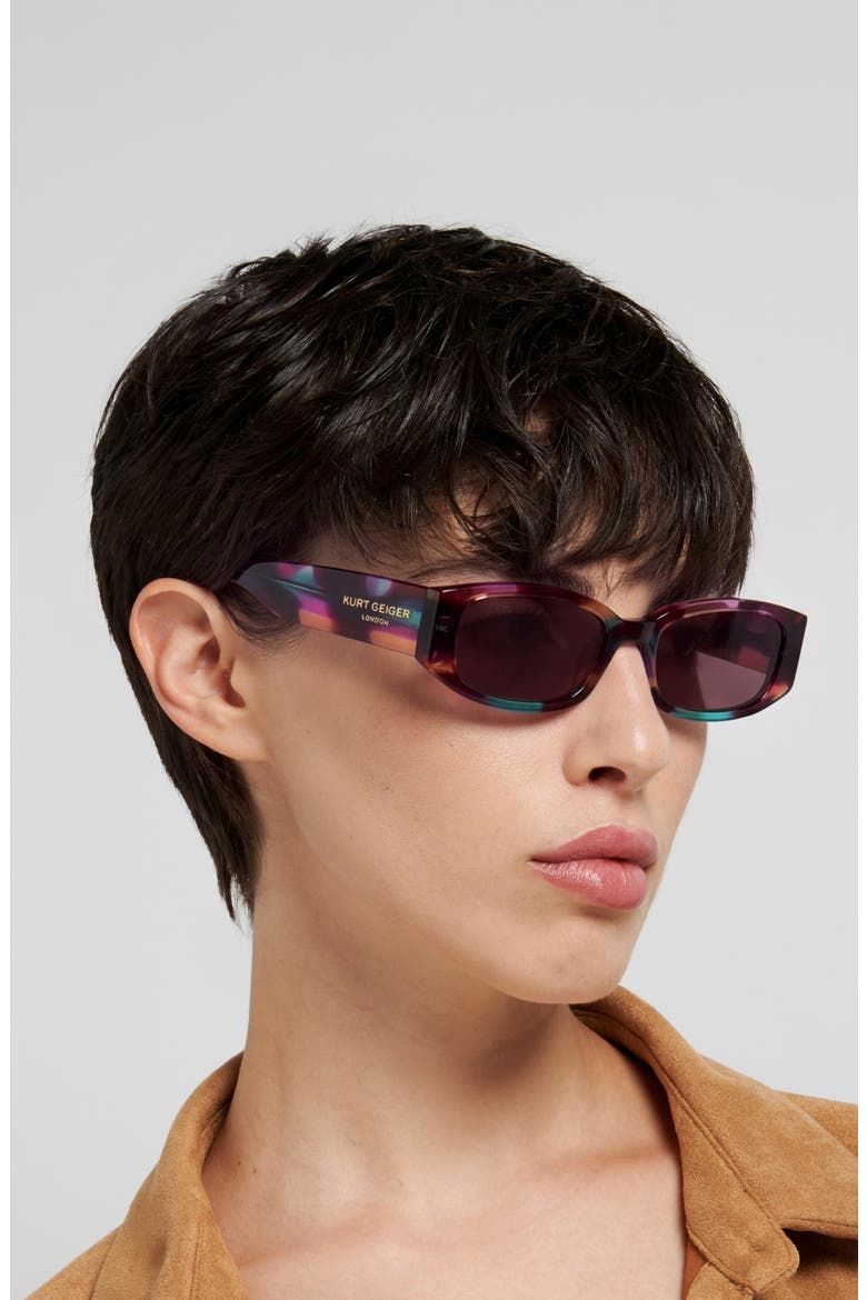 52mm Rectangular Sunglasses, Alternate, color, PINK HAVANA/ PINK