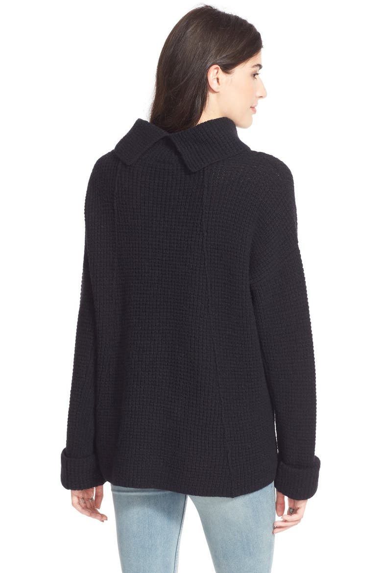 'Sidewinder' Wool Pullover, Alternate, color, BLACK