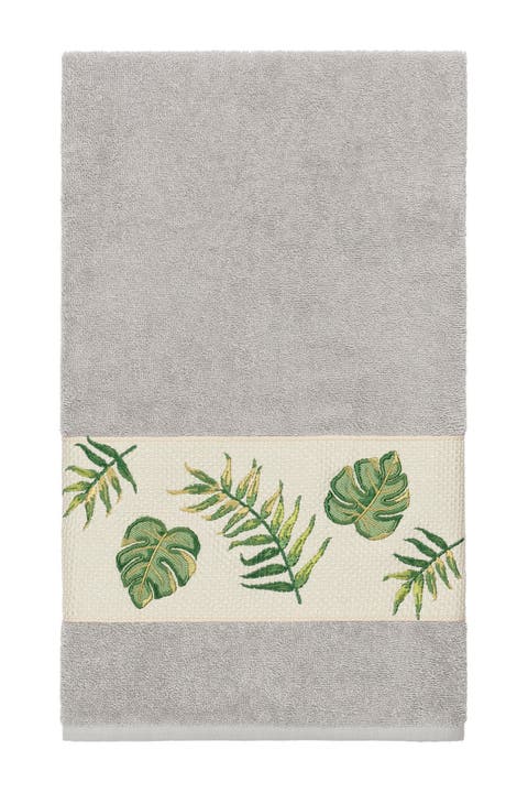Zoe Embellished Bath Towel - Light Grey