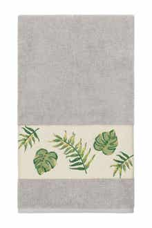 Linum Home Textiles Zoe Embellished Bath Towel - Light Grey