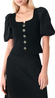 FREEMARKET Puff Sleeve Rib Top