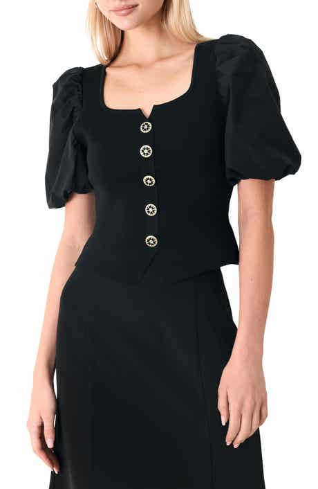 Puff Sleeve Rib Top