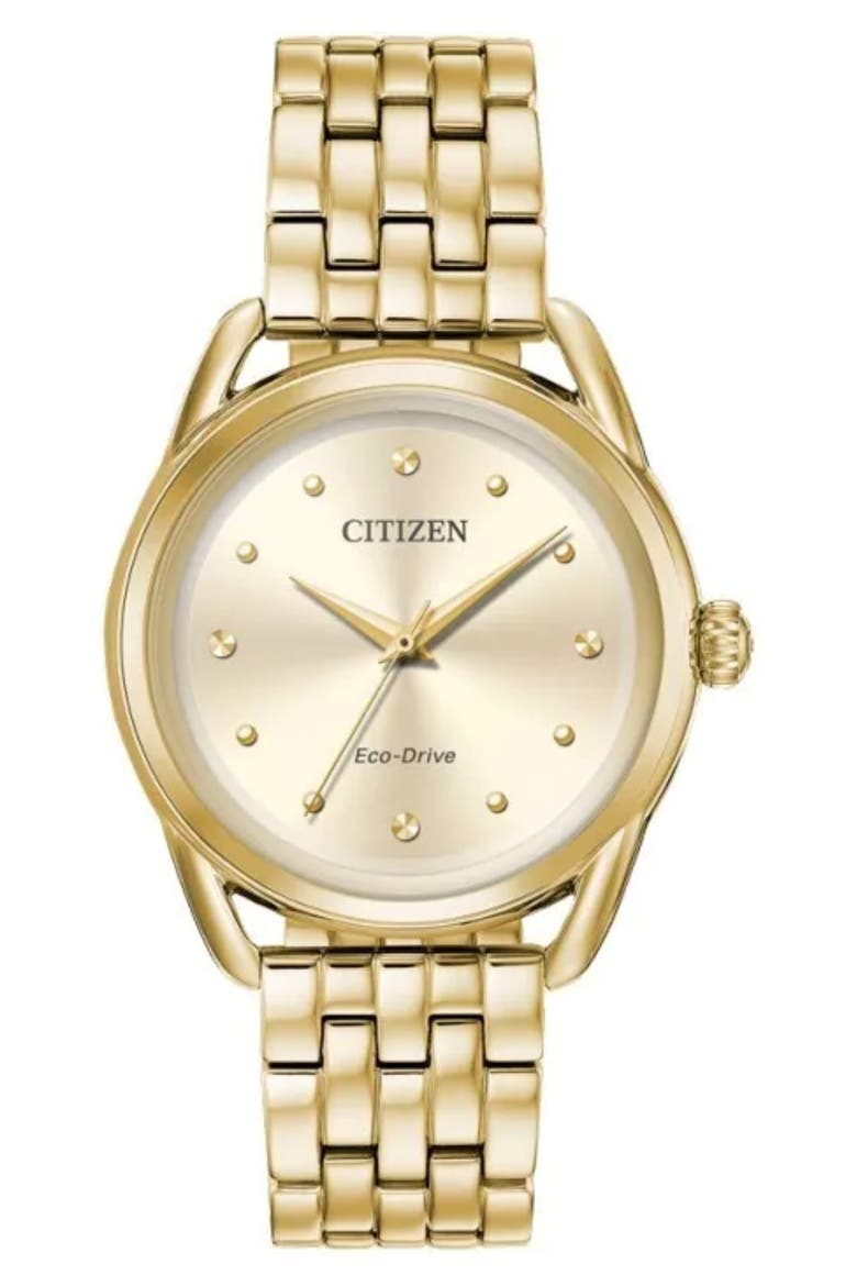 Classic Eco-Drive Bracelet Watch, 36mm x 8.5mm, Main, color, GOLD