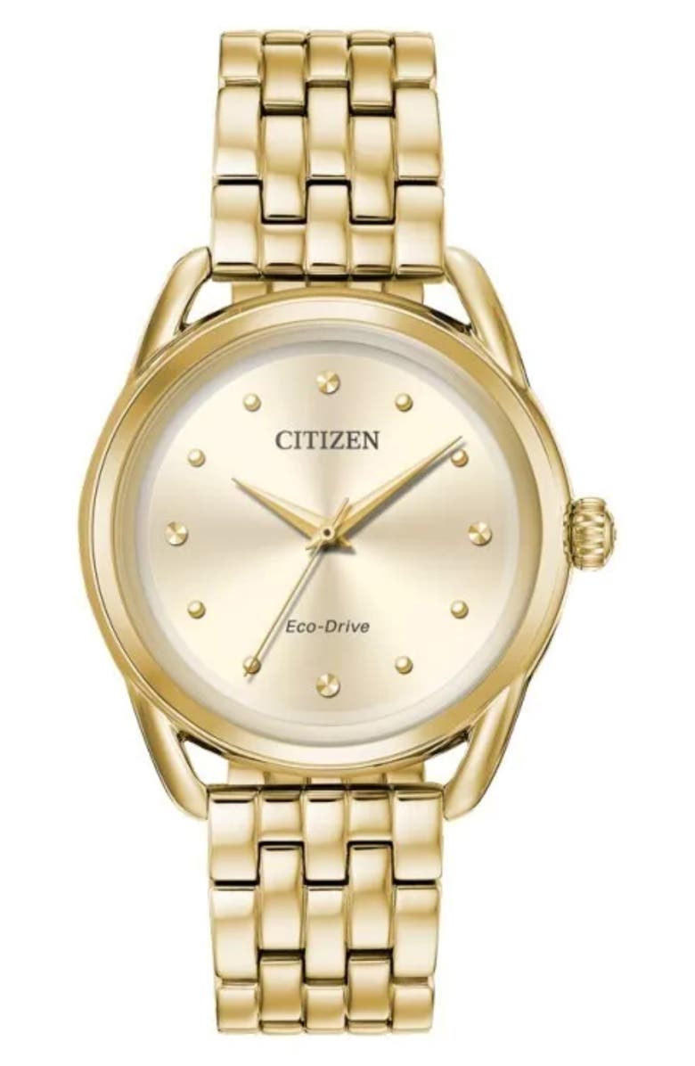 Citizen Classic Eco-Drive Bracelet Watch, 36mm x 8.5mm, Main, color, Gold