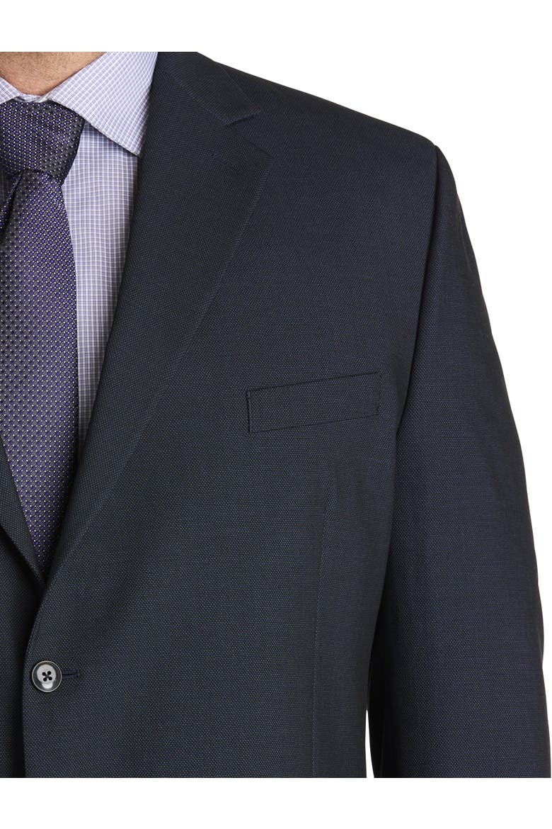 Big & Tall Birdseye Suit Jacket, Alternate, color, NAVY
