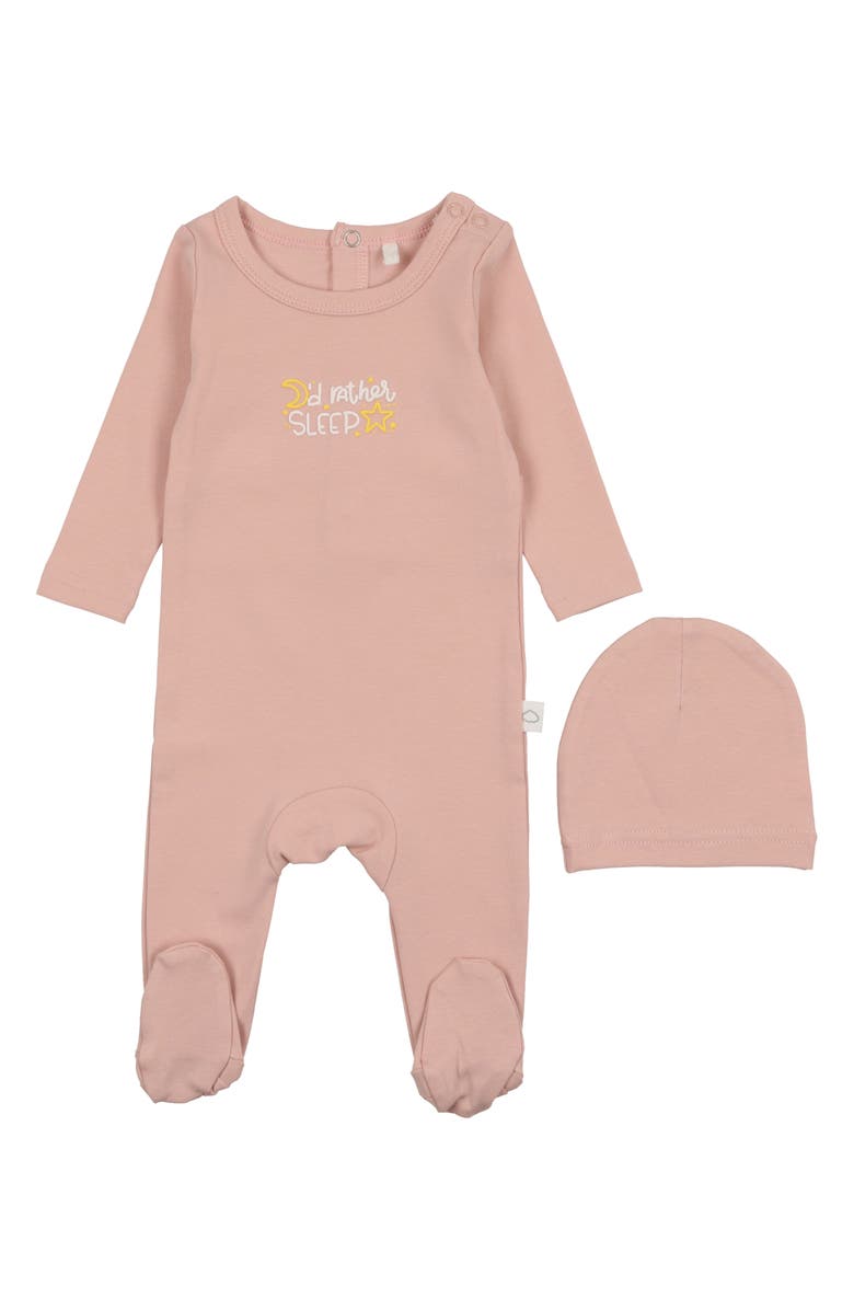Pouf I'd Rather Sleep Footie & Hat Set, Main, color,