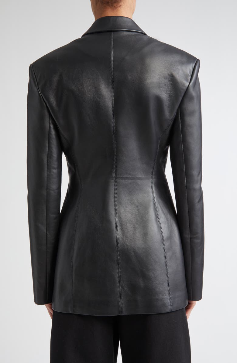 FFORME Dakota Molded Leather Blazer, Alternate, color, Black