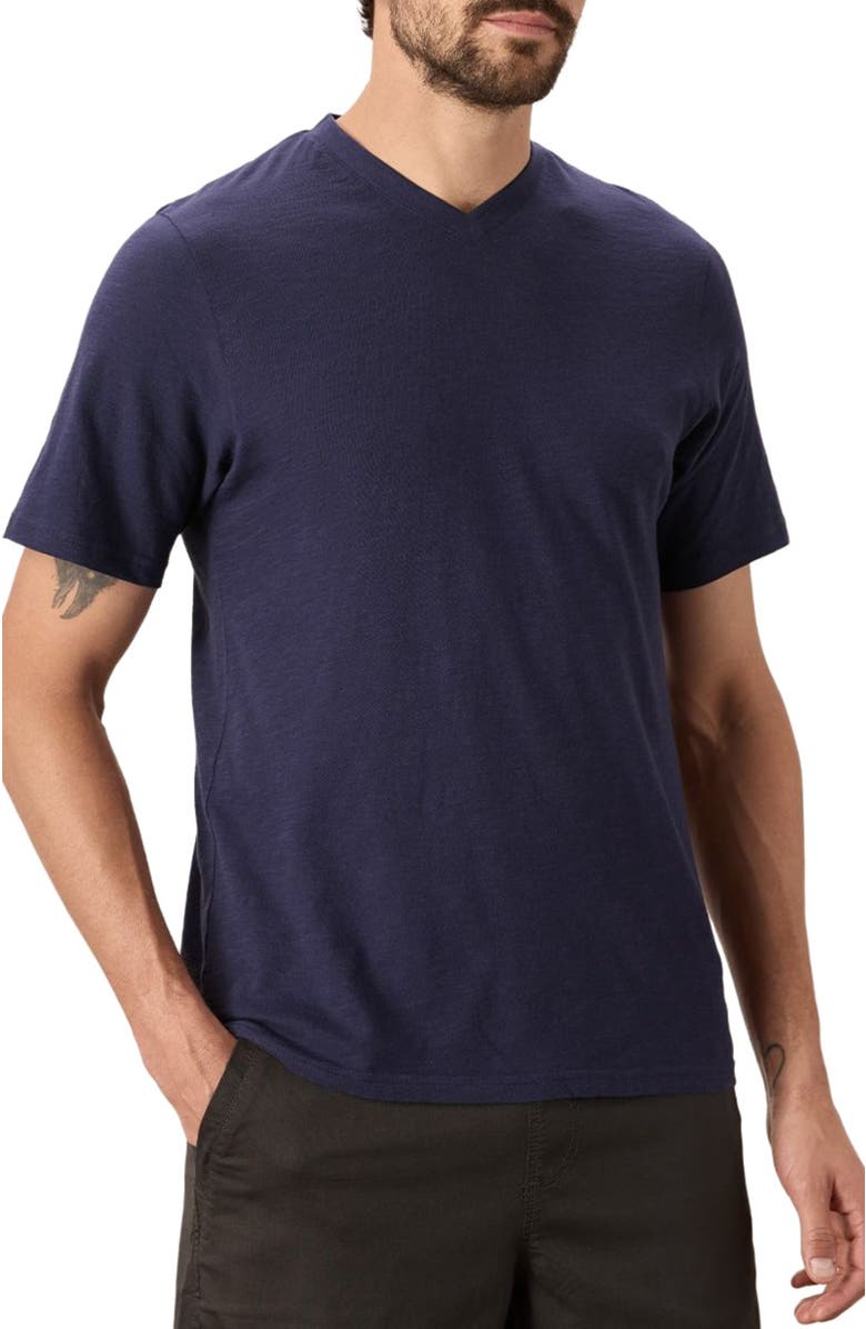 Pact Organic Cotton Featherweight Slub V-Neck Tee, Main, color, Eclipse