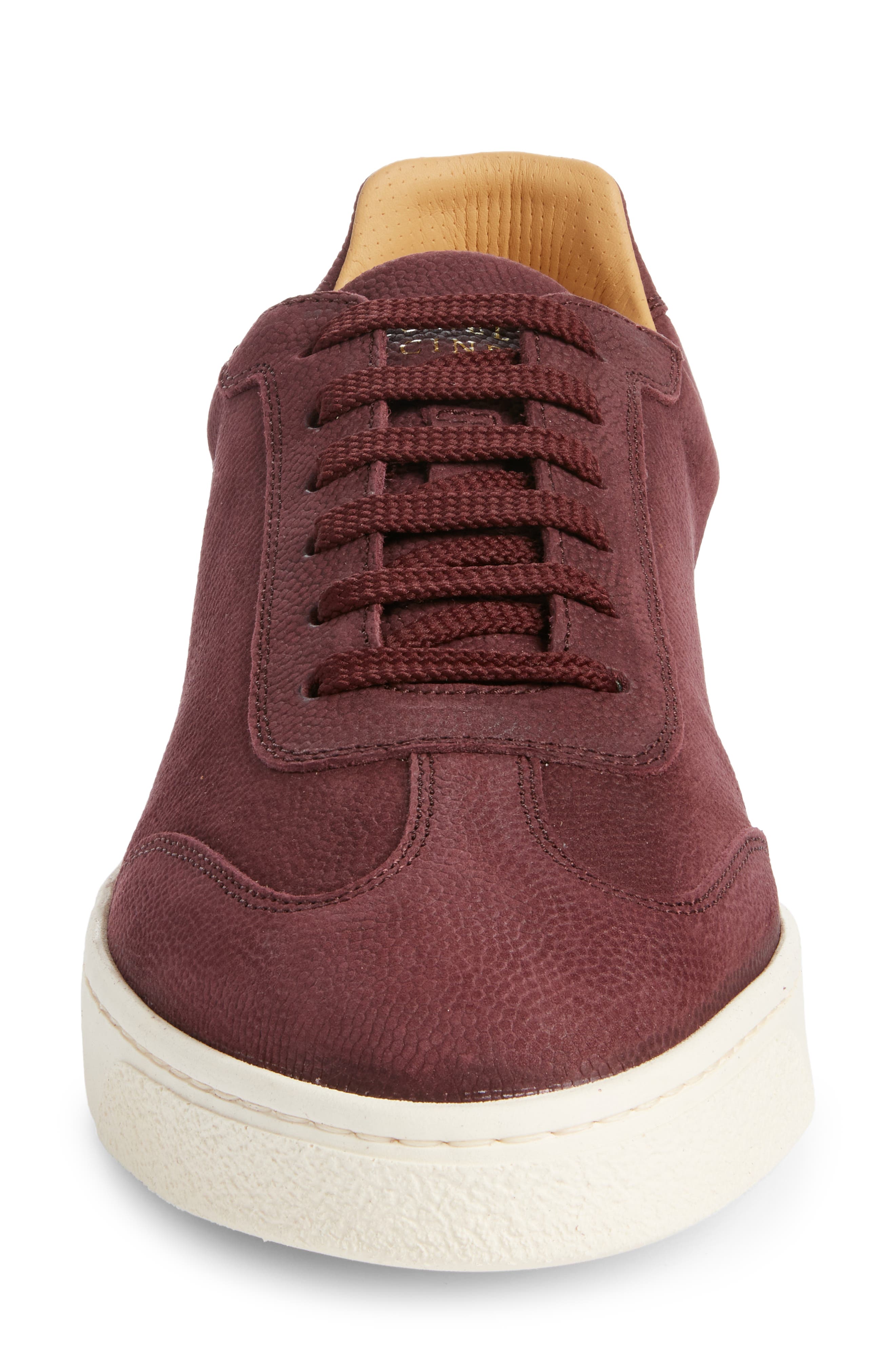 Grained Nubuck Low Top Sneaker, Alternate, color, C8837-BURGUNDY