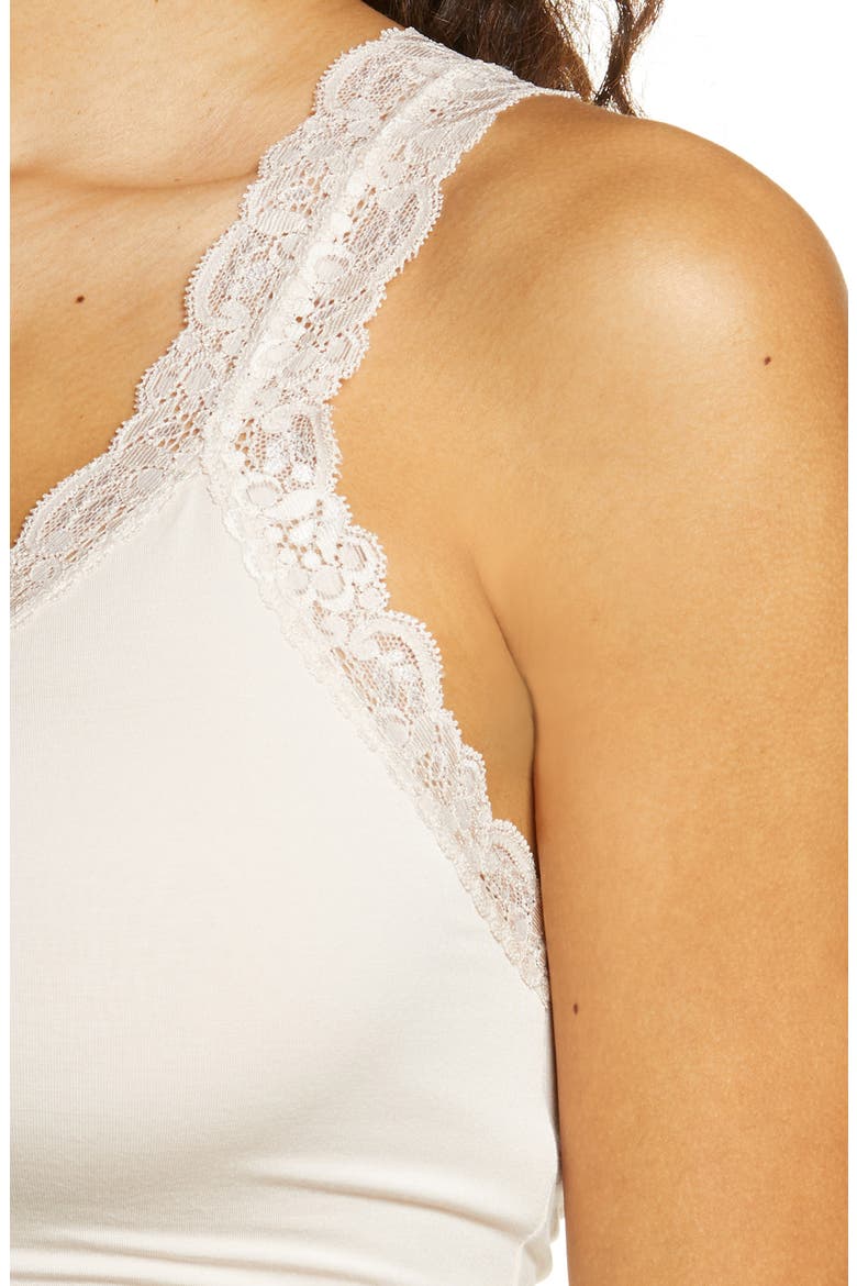 Iconic Lace Trim Camisole with Shelf Bra, Alternate, color, CHAMPAGNE