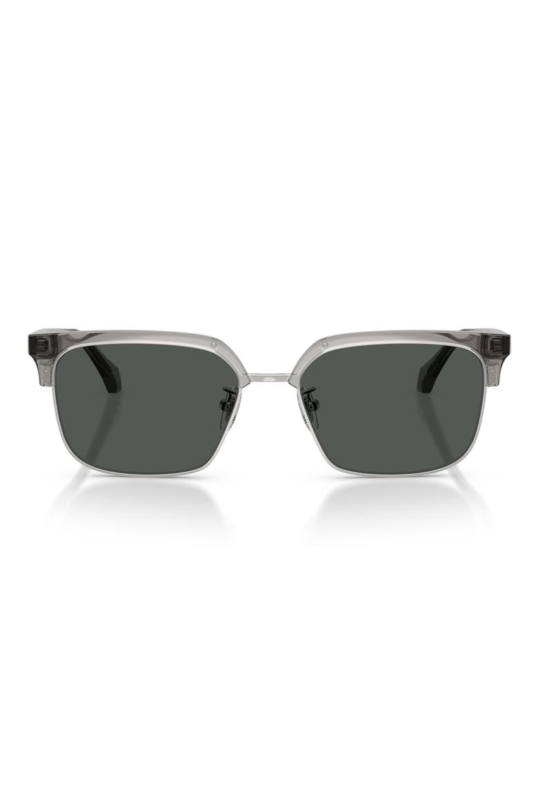 56mm Square Sunglasses, Main, color, TRANSPARENT GREY/ DARK GREY
