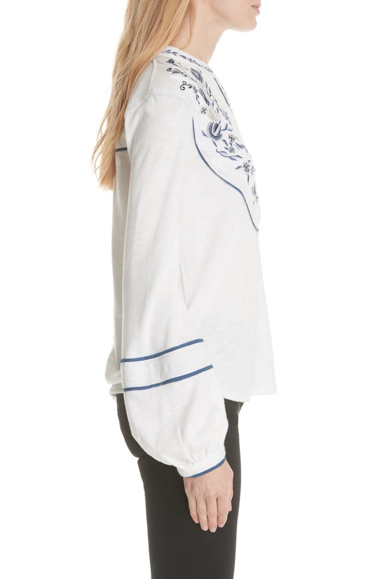 Sundance Kid Western Henley, Alternate, color, IVORY