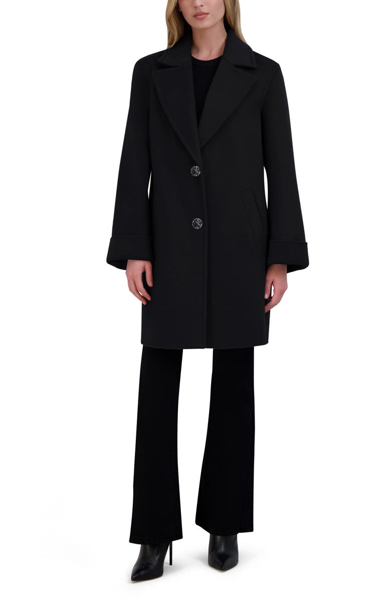 Tahari Sandra Oversize Wool Blend Coat, Alternate, color, Black