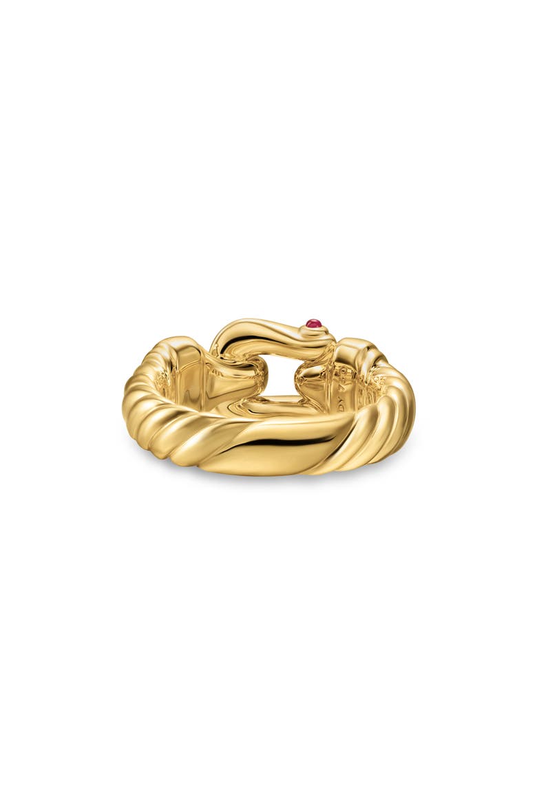 Mercer 18k Gold Ruby & Diamond Buckle Ring, Alternate, color, GOLD