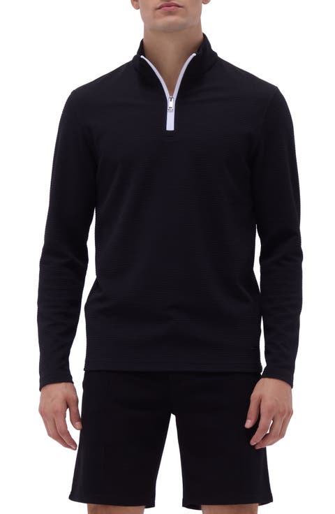 Waffle Knit Quarter Zip Performance Pullover