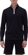 Bugatchi Waffle Knit Quarter Zip Performance Pullover