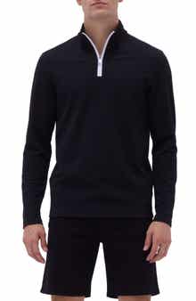 Bugatchi Waffle Knit Quarter Zip Performance Pullover
