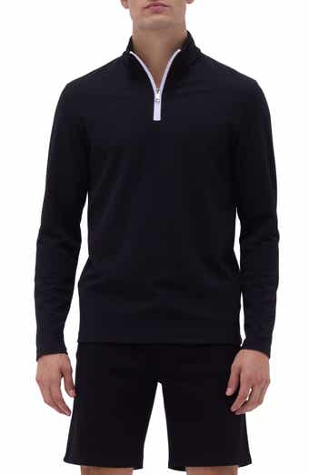Bugatchi Waffle Knit Quarter Zip Performance Pullover