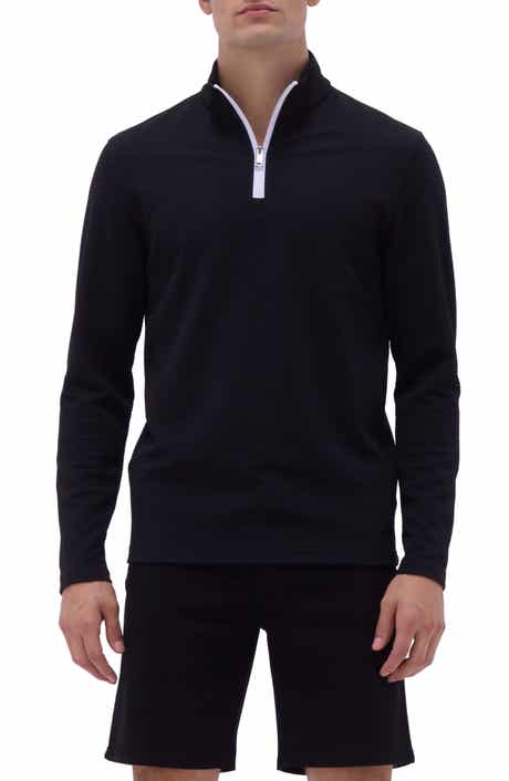 Bugatchi Waffle Knit Quarter Zip Performance Pullover