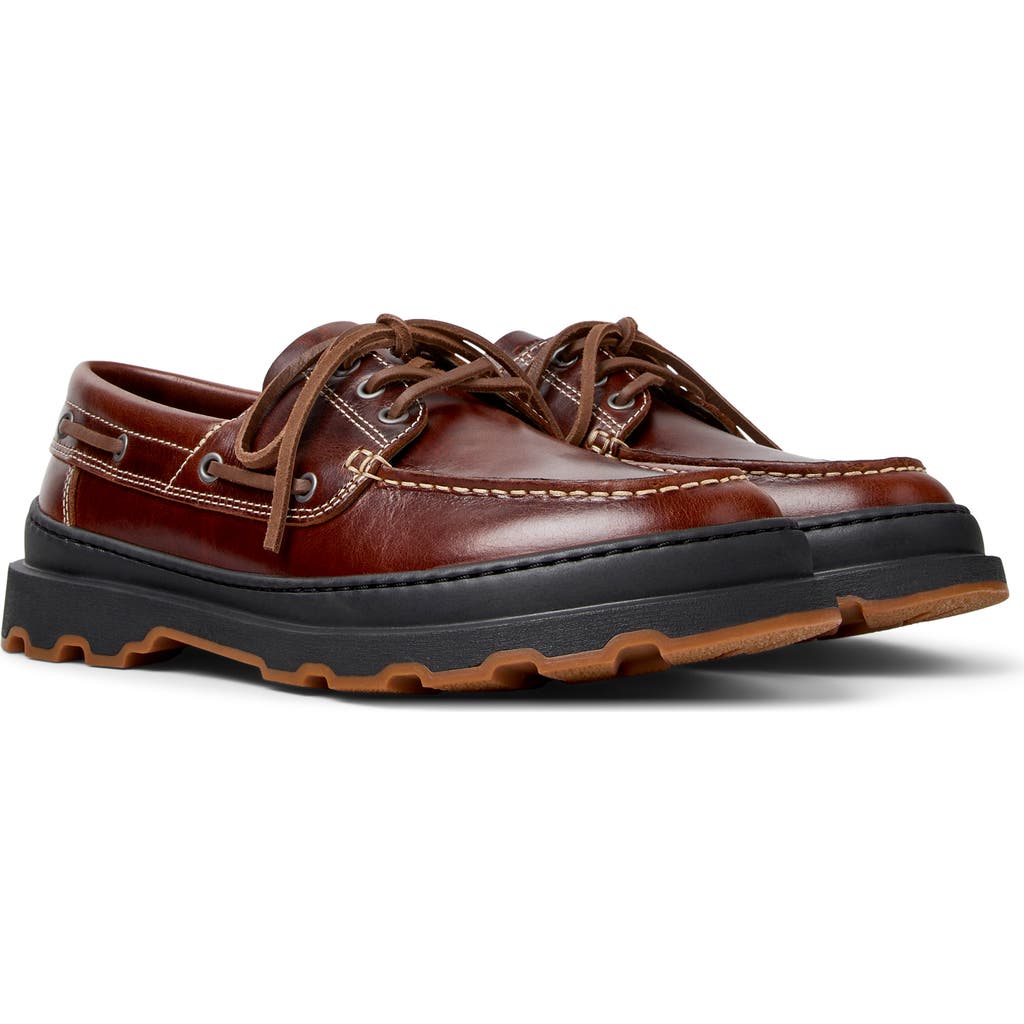 Camper Brutus Leather Lace-up Loafers In Brown