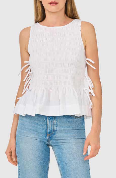 CeCe Woven Puckered Tank