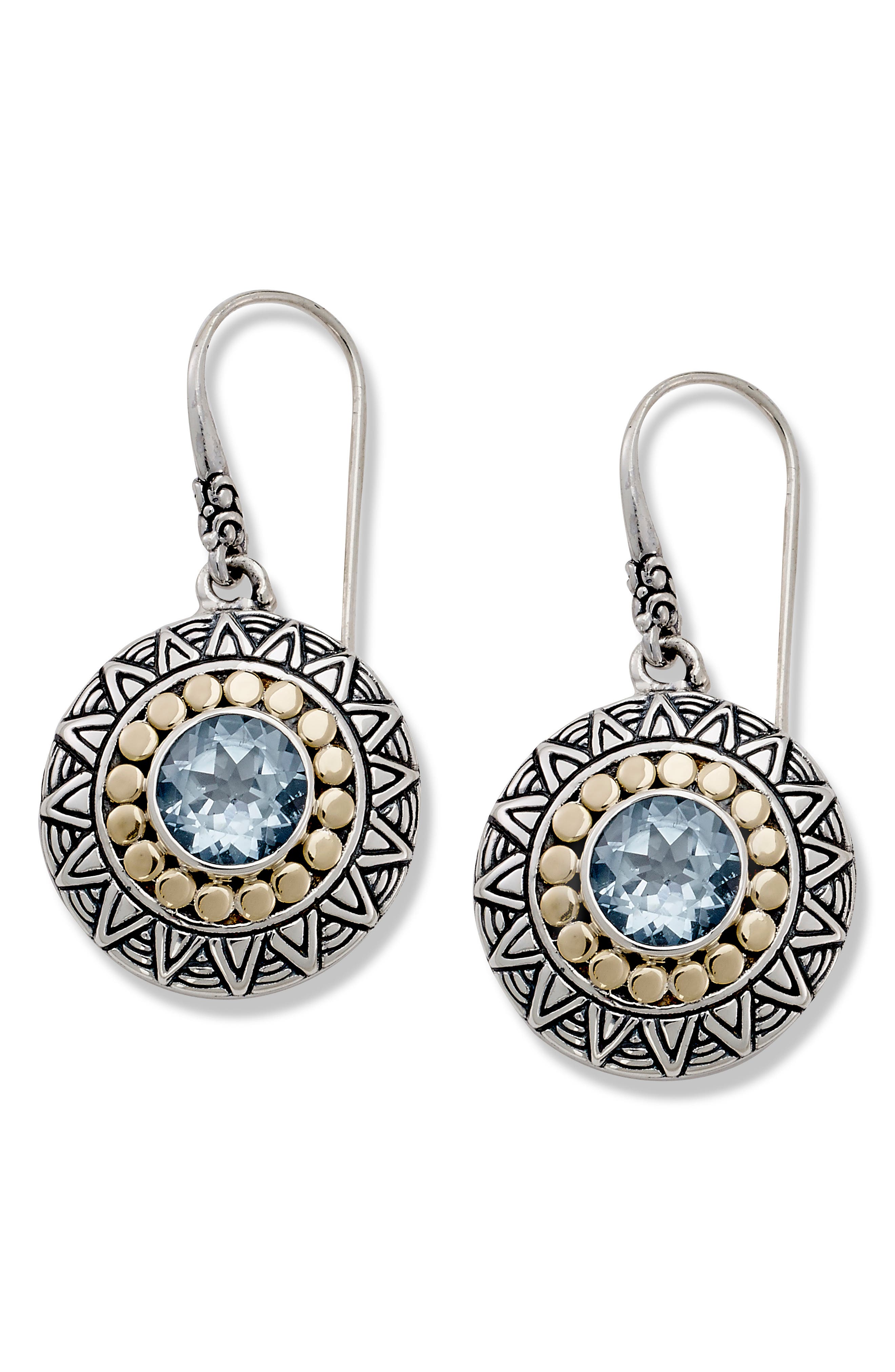 SAMUEL B. Two-Tone Disc Drop Earrings