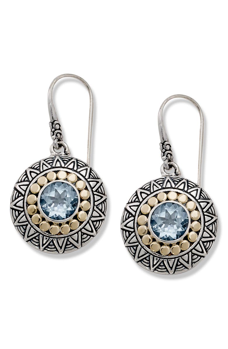 SAMUEL B. Two-Tone Disc Drop Earrings, Main, color, Blue